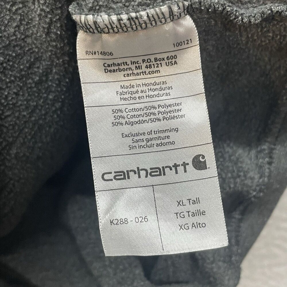 Carhartt Hoodie Mens XL Tall Gray Sweatshirt Midweight Logo Graphic Workwear - Picture 8 of 12